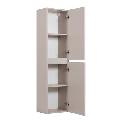 Simple Minimalist 2 Door Tall Bathroom Cabinet 136cm - Cashmere