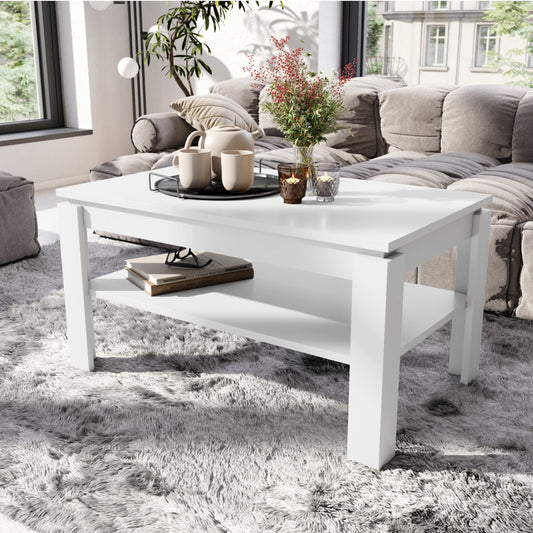 Asti-R Extending Coffee Table Contemporary Style - White Matt