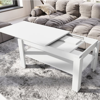 Asti-R Extending Coffee Table Contemporary Style - White Matt