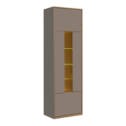 Complex 1 Door Display Cabinet Modern Style - Grey