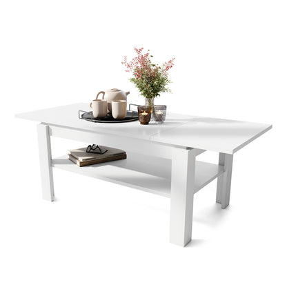 Asti-R Extending Coffee Table Contemporary Style - White Matt