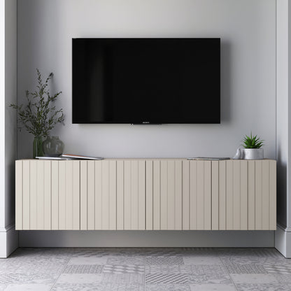 Elpis Glamour Wall-Mounted TV Cabinet with Storage 4D 150cm - Cashmere Matt