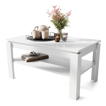 Asti-R Extending Coffee Table Contemporary Style - White Matt