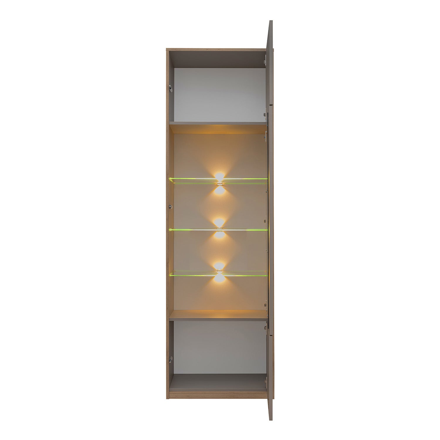 Complex 1 Door Display Cabinet Modern Style - Grey