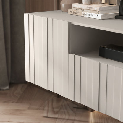 Elpis Glamour Wall-Mounted TV Cabinet with Storage 2D1K 150cm - Cashmere Matt