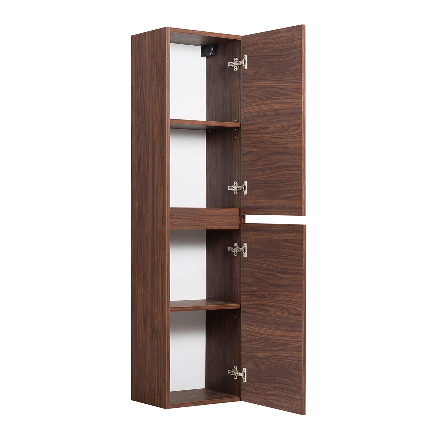 Simple Minimalist 2 Door Tall Bathroom Cabinet 136cm - Walnut