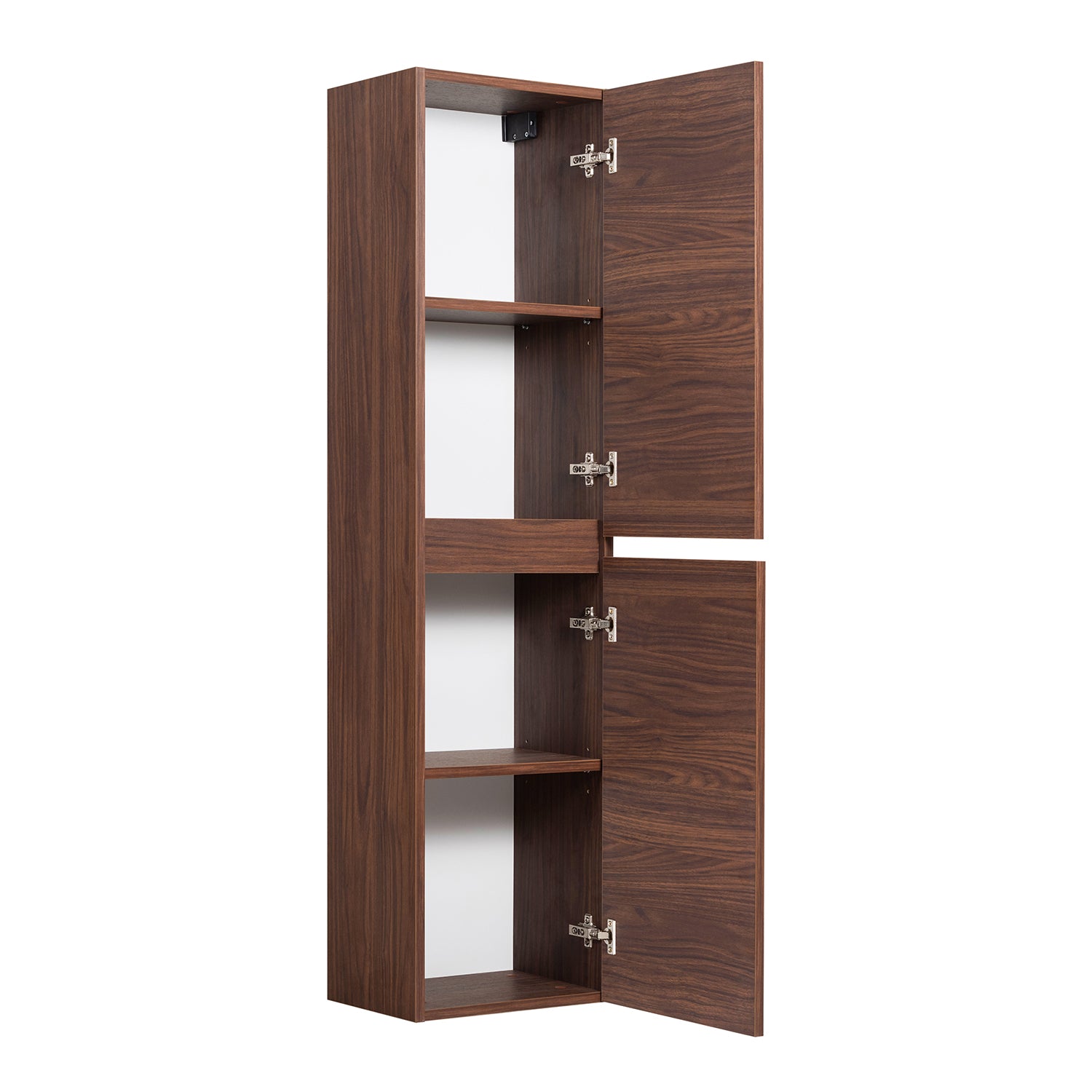 Simple Minimalist 2 Door Tall Bathroom Cabinet 136cm - Walnut