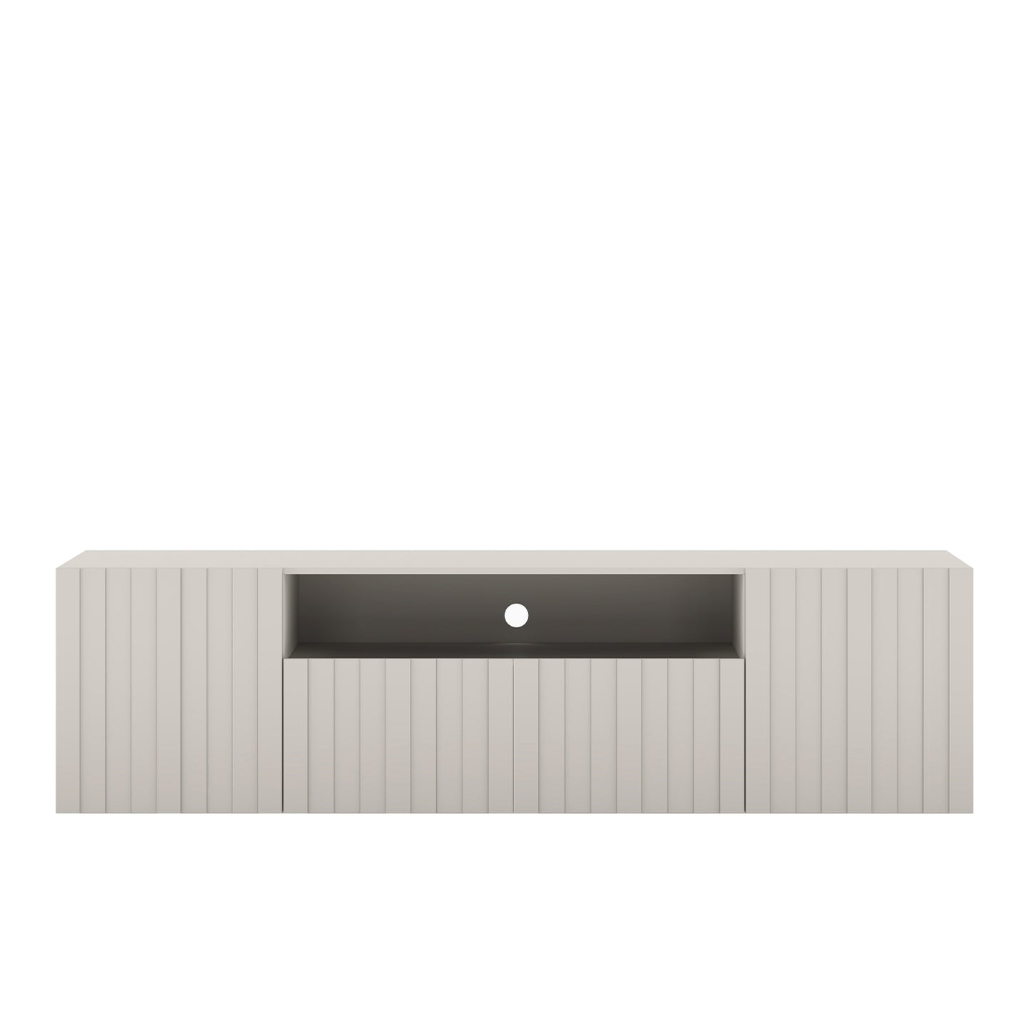 Elpis Glamour Wall-Mounted TV Cabinet with Storage 2D1K 150cm - Cashmere Matt