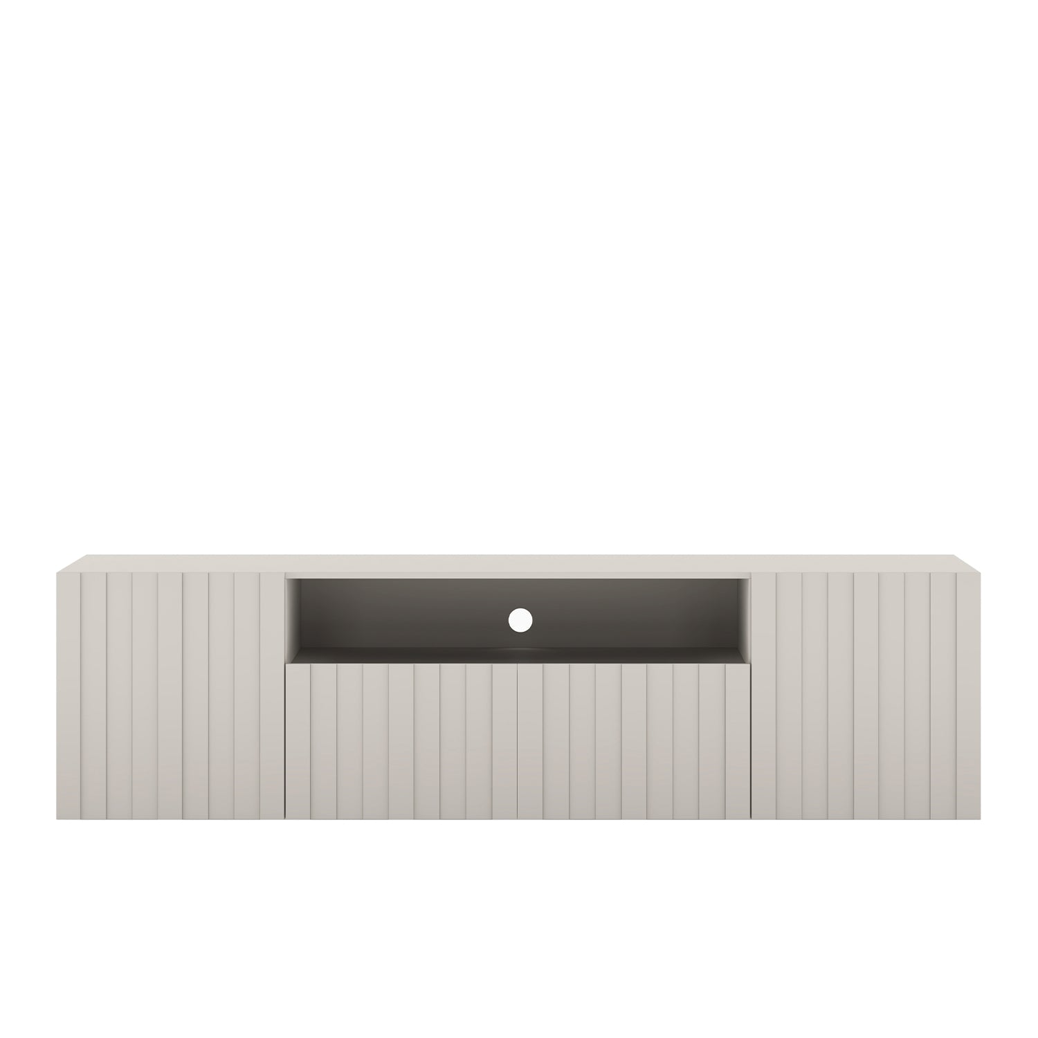 Elpis Glamour Wall-Mounted TV Cabinet with Storage 2D1K 150cm - Cashmere Matt