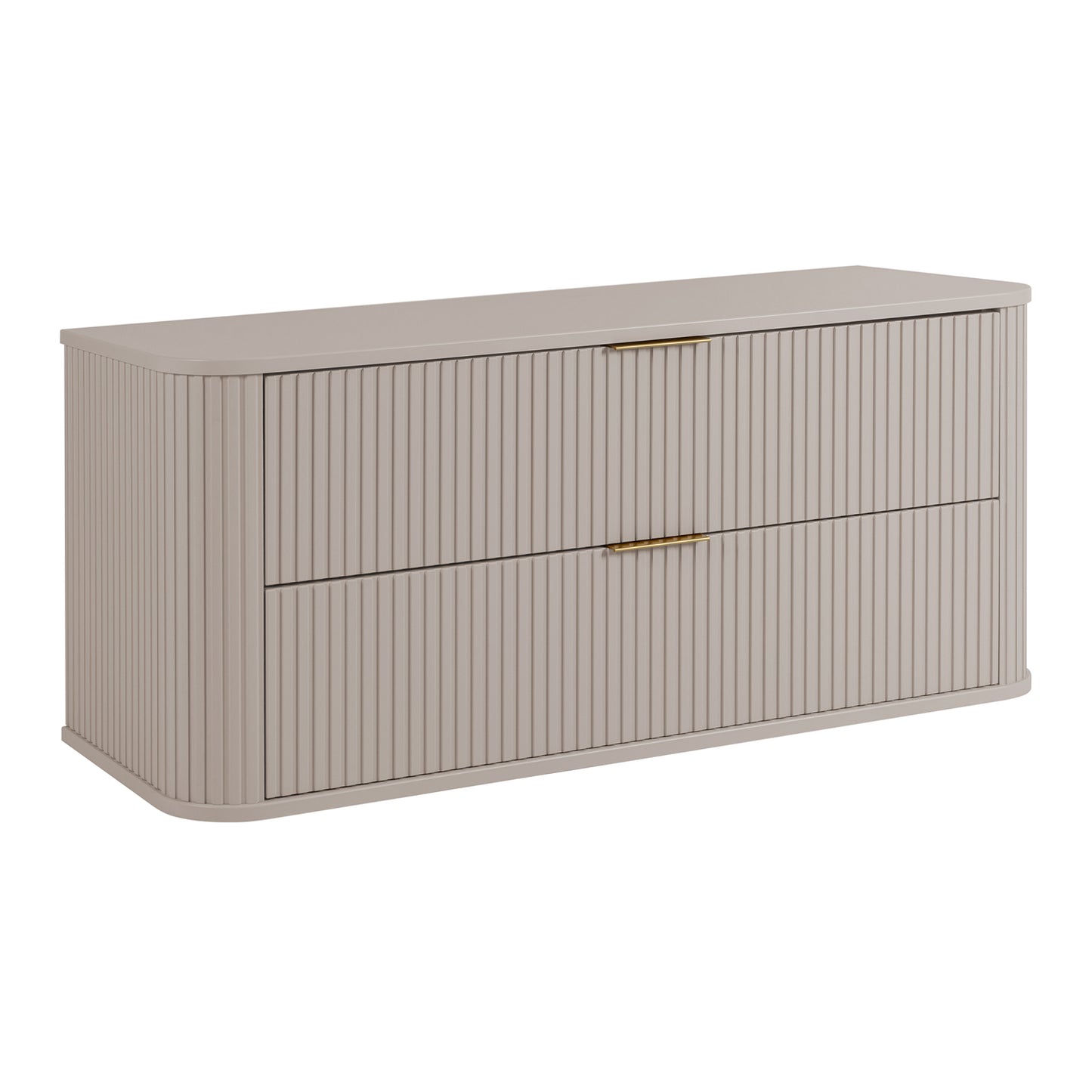 Elegance Glamour Style 2 Drawer Bathroom Wall Cabinet 120cm - Cashmere