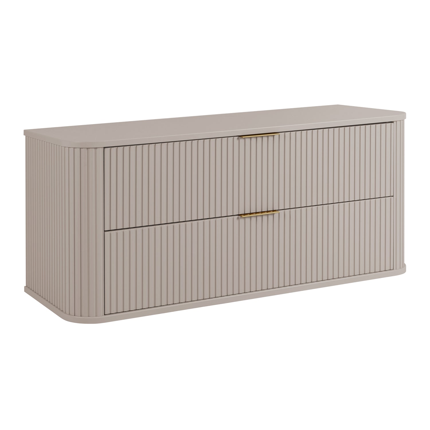 Elegance Glamour Style 2 Drawer Bathroom Wall Cabinet 120cm - Cashmere