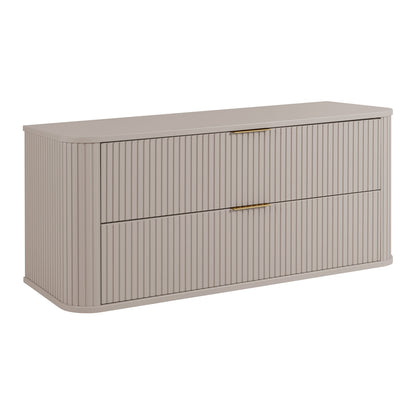 Elegance Glamour Style 2 Drawer Bathroom Wall Cabinet 120cm - Cashmere