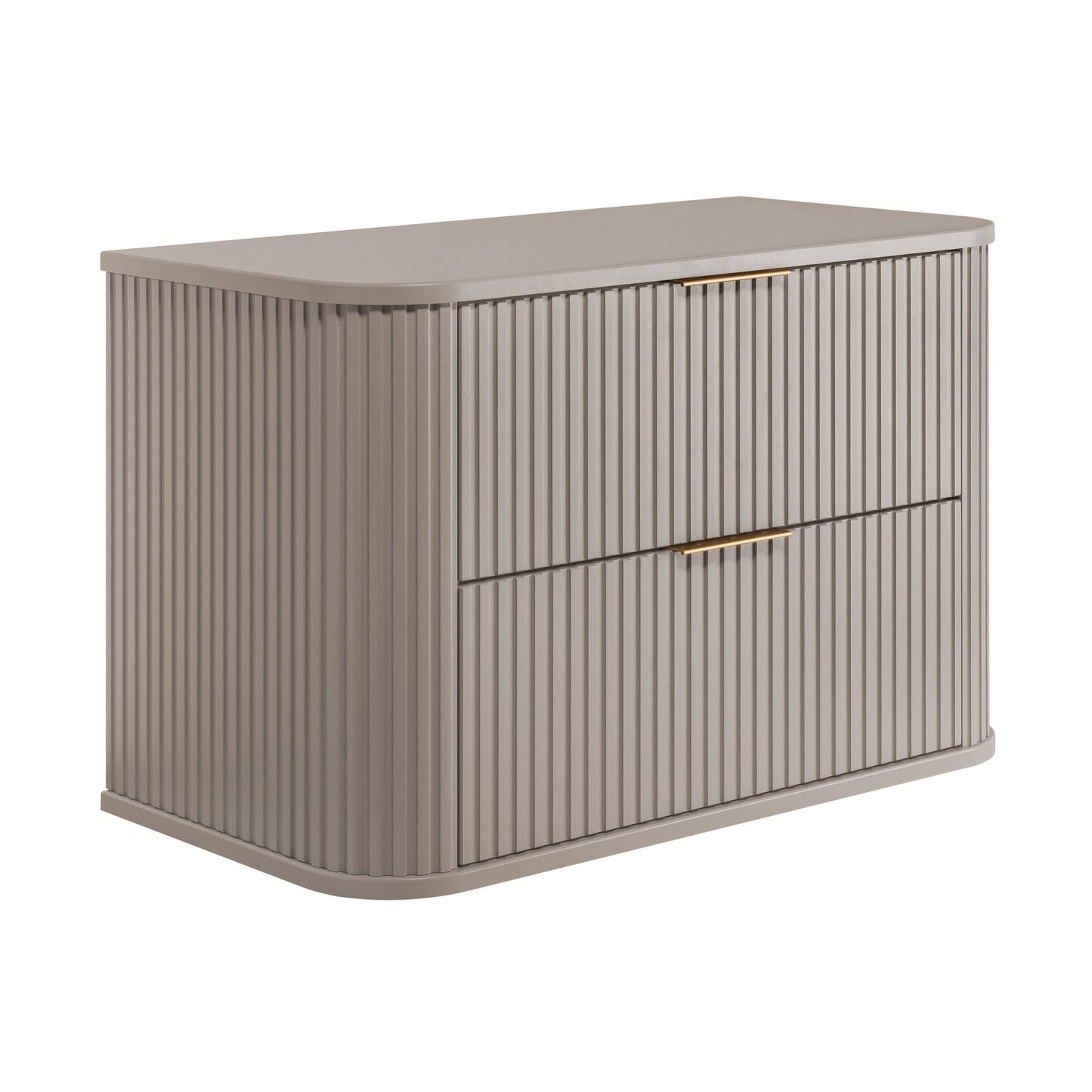 Elegance Glamour Style 2 Drawer Bathroom Wall Cabinet 80cm - Cashmere