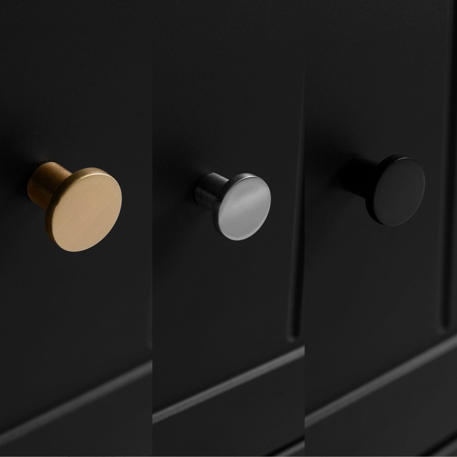 Gusto Scandi Style Bathroom Wall Cabinets Vanity Unit with Worktop Set 35cm & 80cm - Black