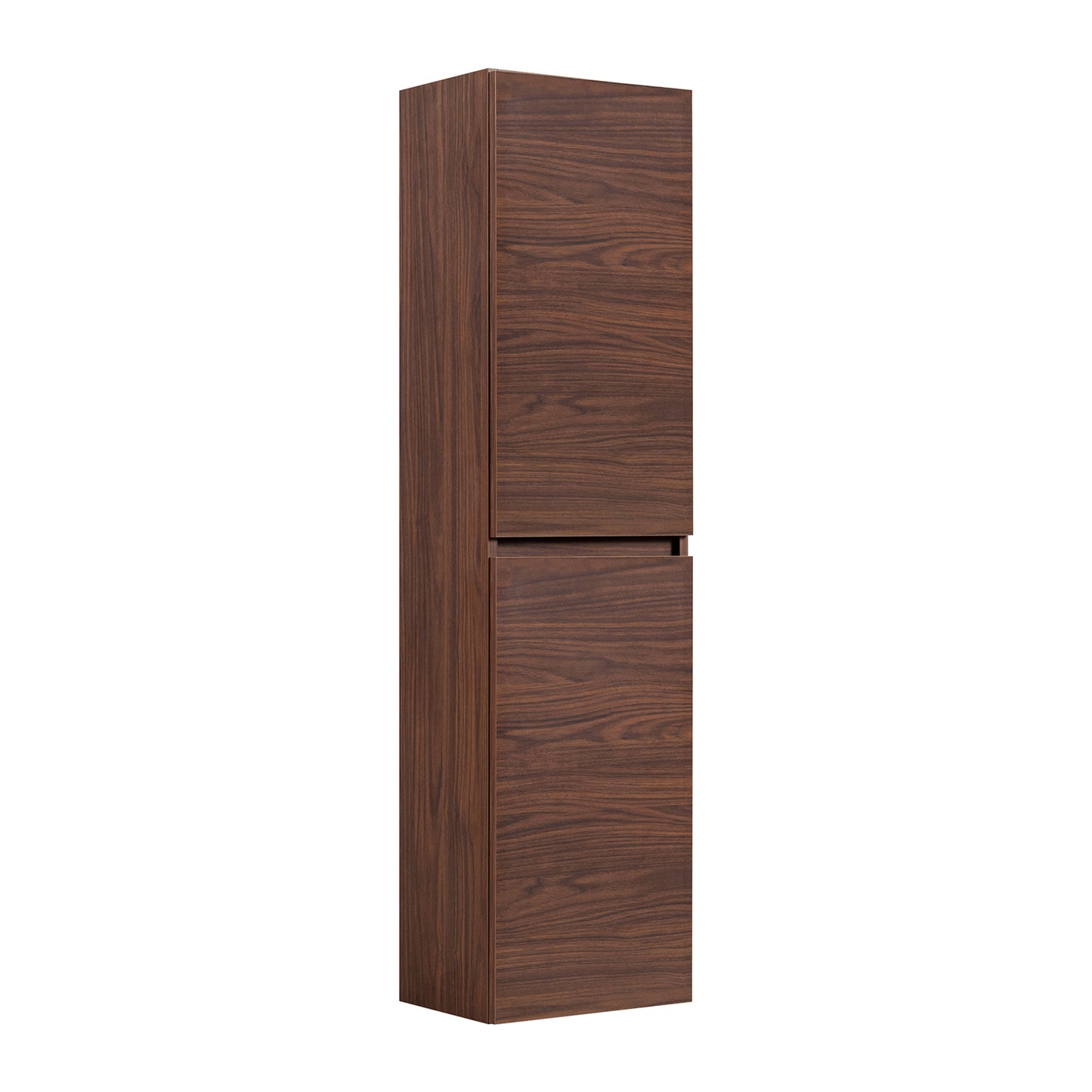 Simple Minimalist 2 Door Tall Bathroom Cabinet 136cm - Walnut
