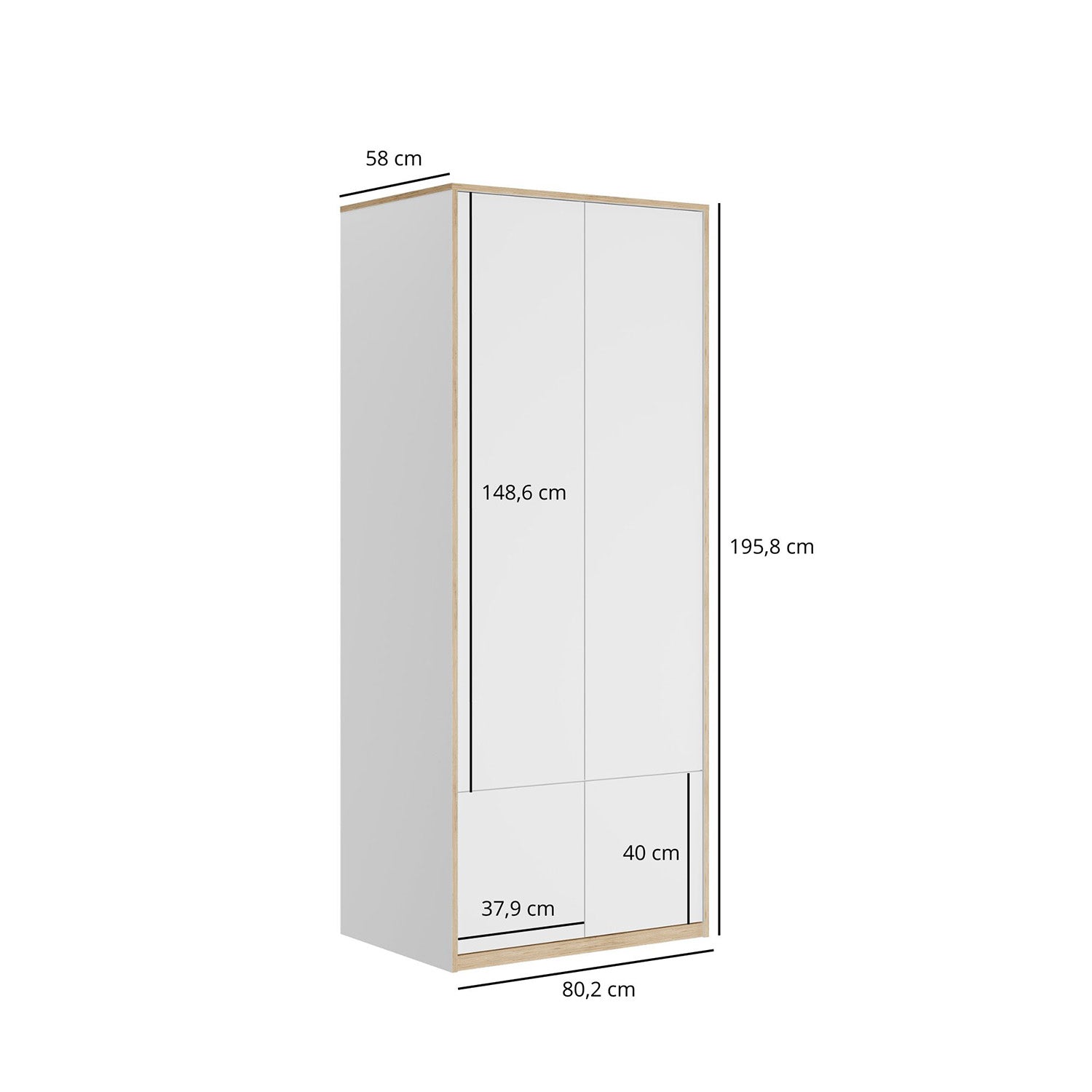 Complex 4 Door Wardrobe Modern Style - White