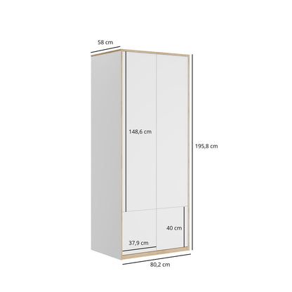 Complex 4 Door Wardrobe Modern Style - White
