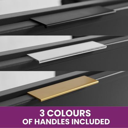 Simple Modern 4 Drawer Bathroom Cabinet Vanity Unit with Extra Storage 140cm with Worktop - Anthracite