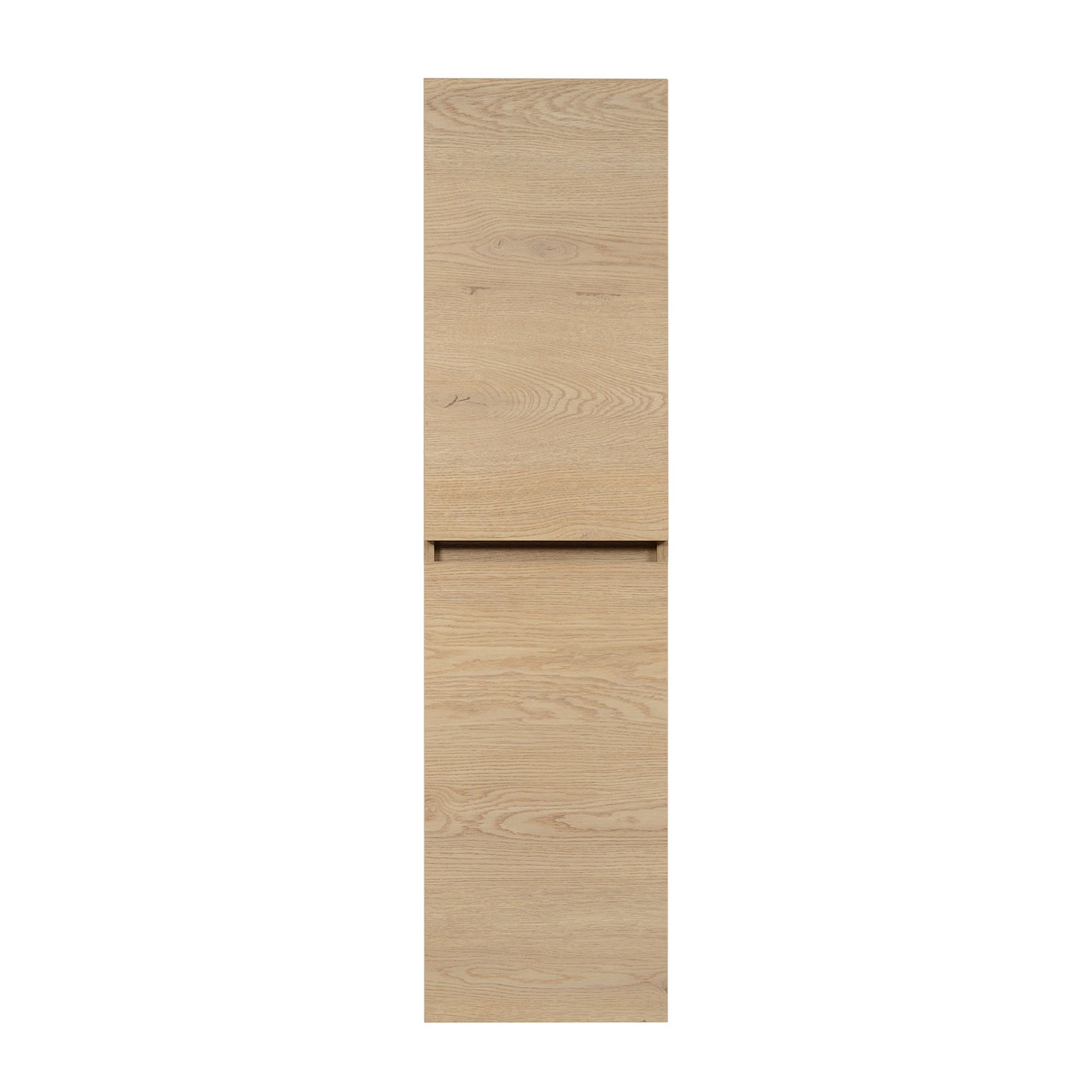Simple Minimalist 2 Door Tall Bathroom Cabinet 136cm - Light Oak