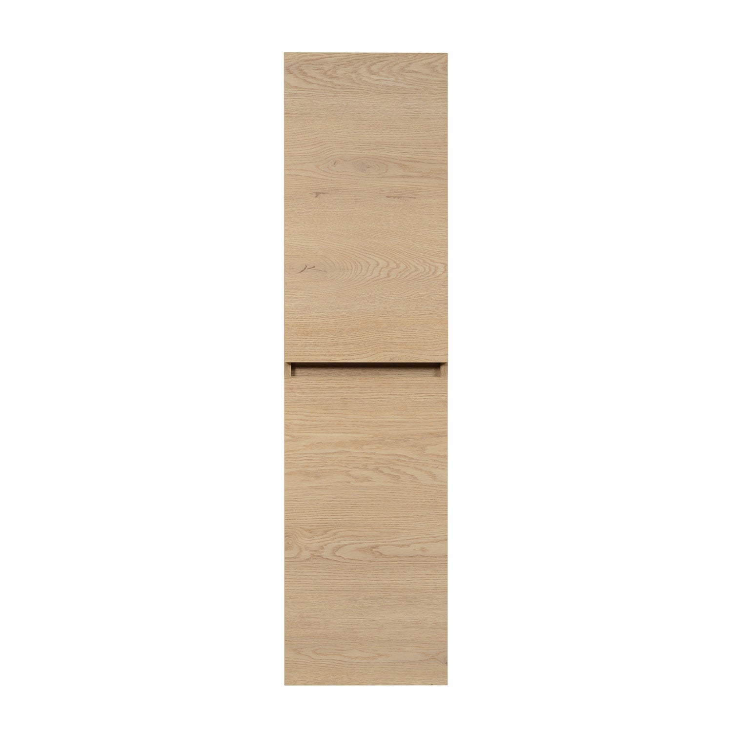 Simple Minimalist 2 Door Tall Bathroom Cabinet 136cm - Light Oak