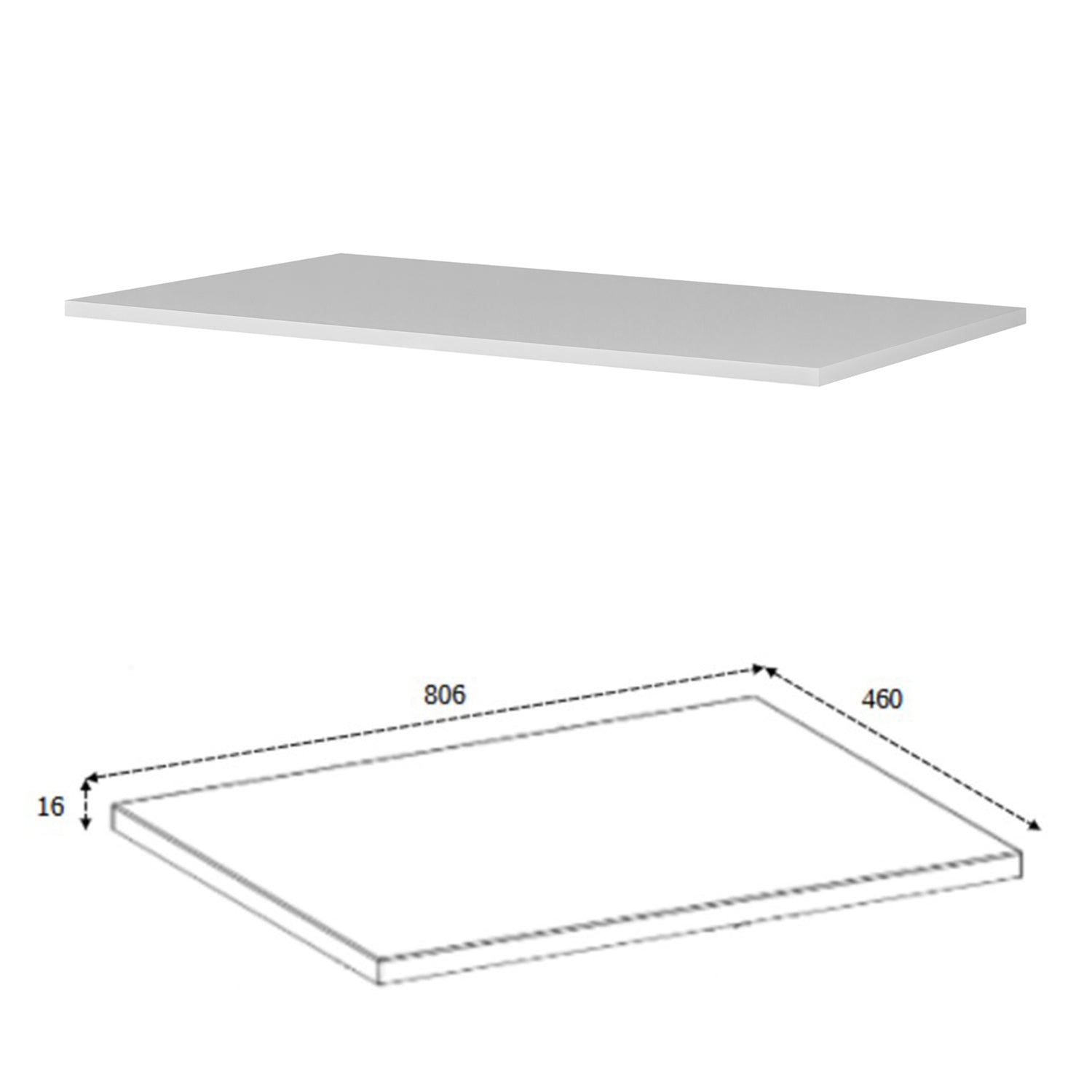 Trend Herringbone Pattern Door Bathroom Cabines Vanity Units Set with Worktop 80cm & 35cm - White
