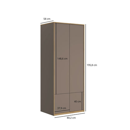 Complex 4 Door Wardrobe Modern Style - Grey