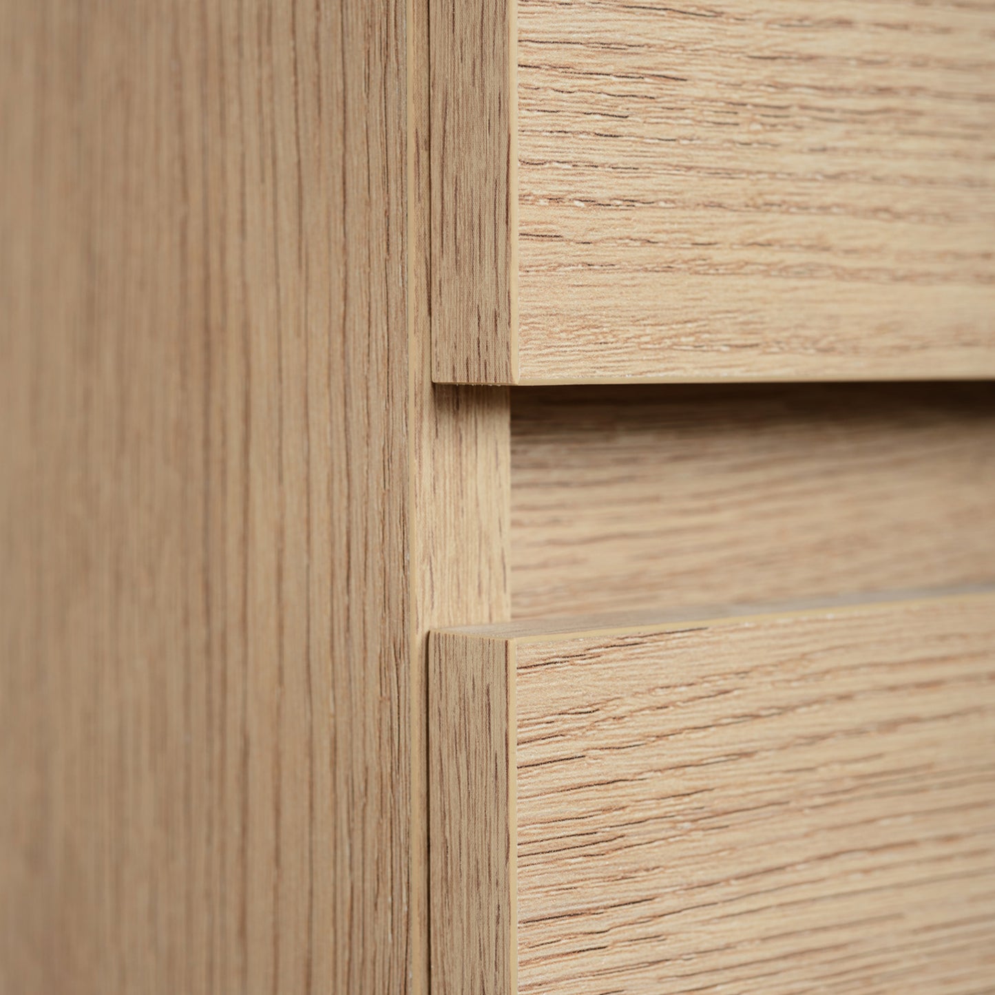 Simple Minimalist 2 Door Tall Bathroom Cabinet 136cm - Light Oak