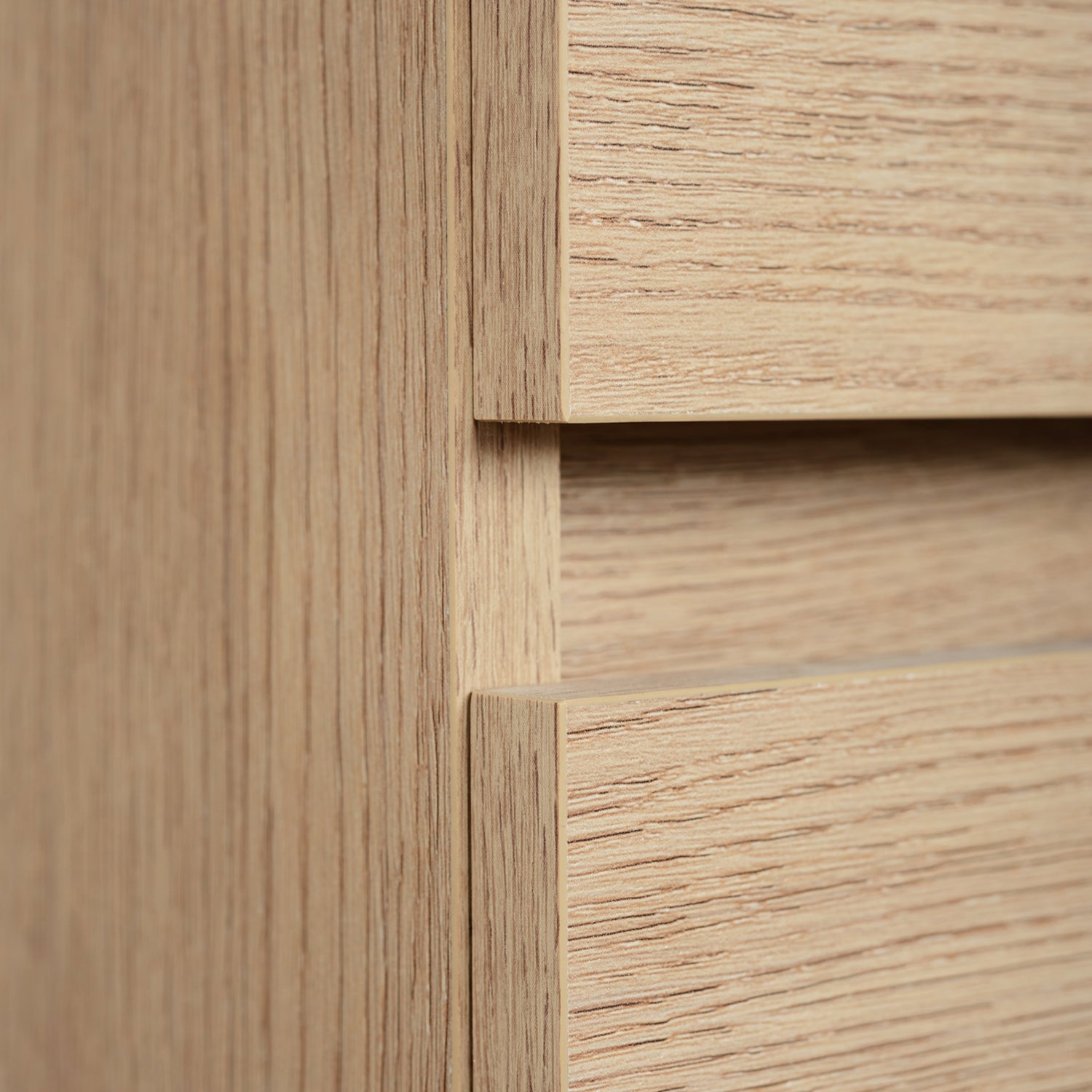 Simple Minimalist 2 Door Tall Bathroom Cabinet 136cm - Light Oak