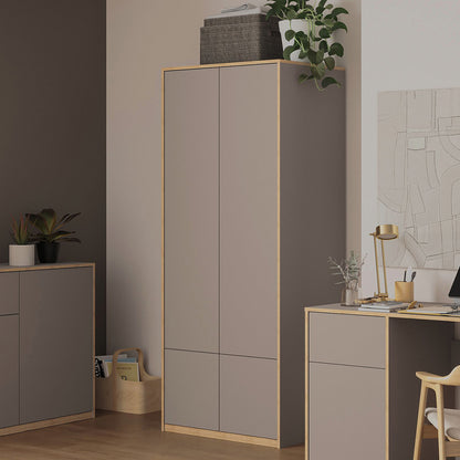 Complex 4 Door Wardrobe Modern Style - Grey