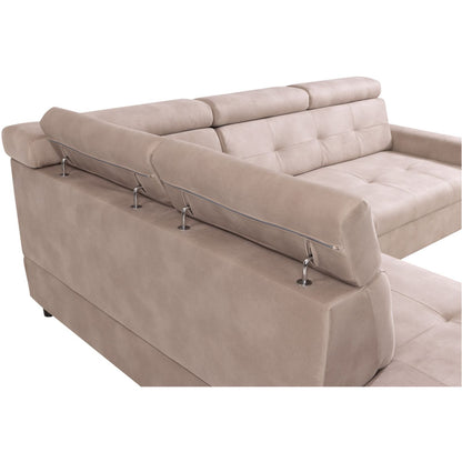 Matras Corner Sofa Bed with Storage- Beige