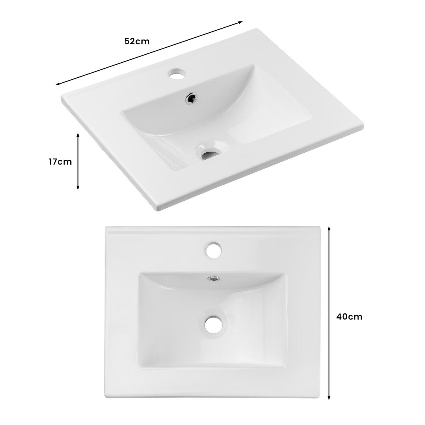 Line Reed 2 Drawer Bathroom Cabinet Vanity Unit 50cm with Built In Basin - Sage