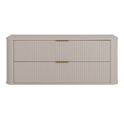 Elegance Glamour Style 2 Drawer Bathroom Wall Cabinet 120cm - Cashmere