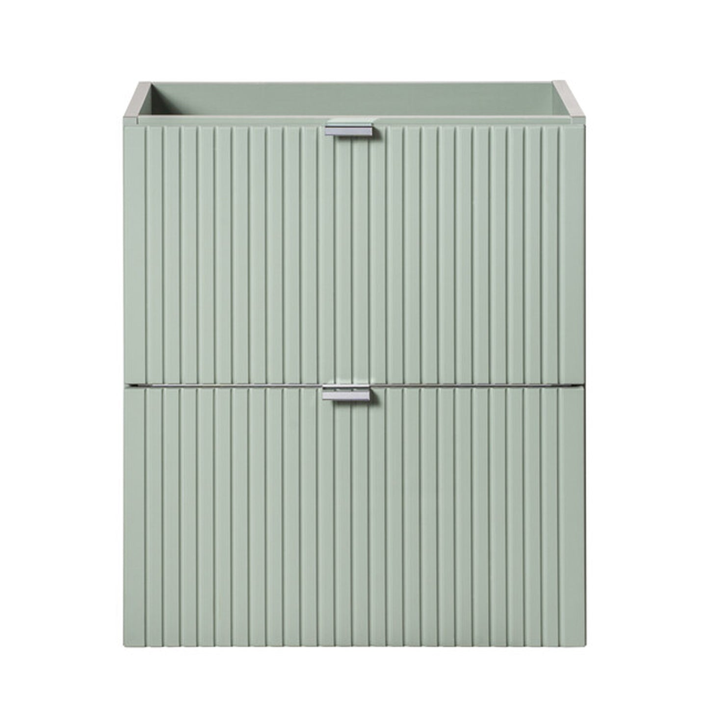 Line Reed 2 Drawer Bathroom Cabinet Vanity Unit 50cm with Built In Basin - Sage