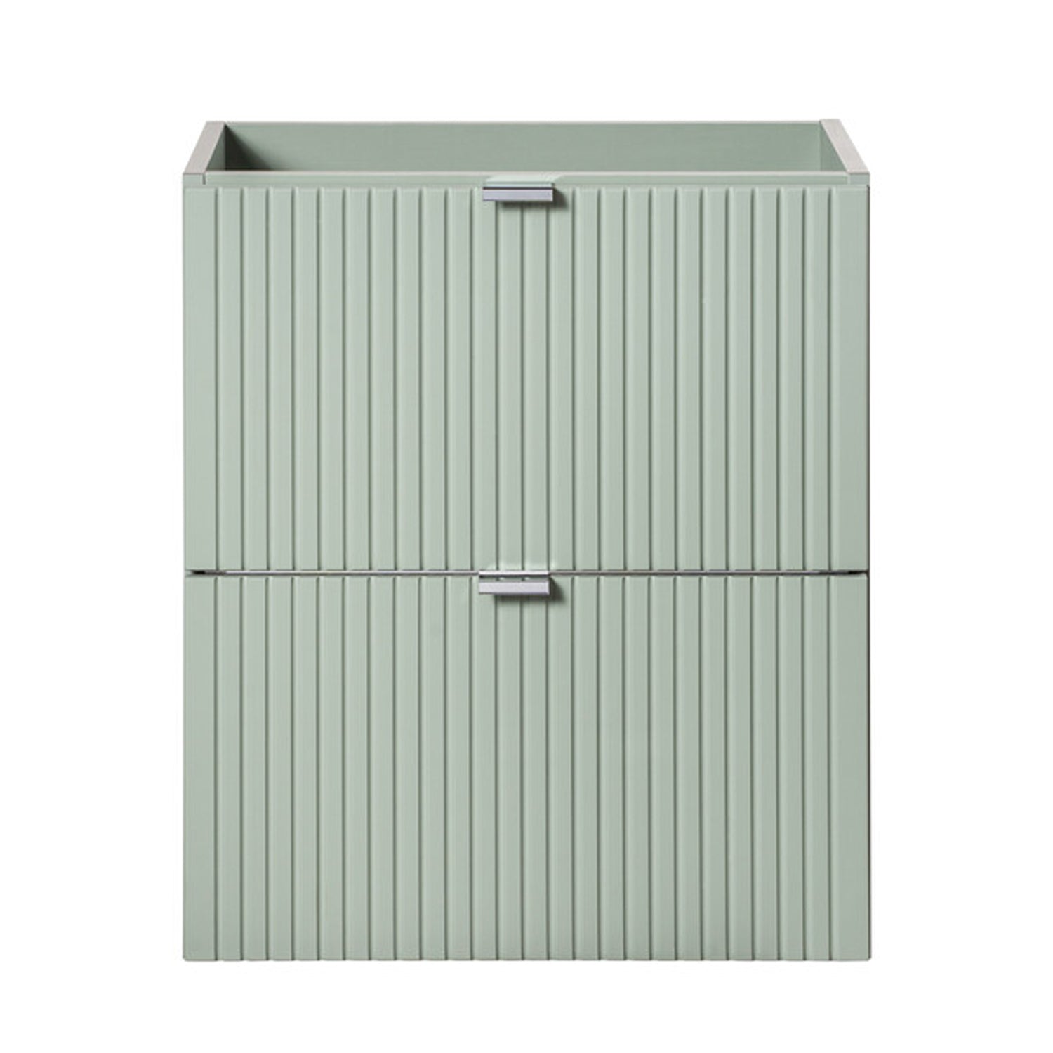 Line Reed 2 Drawer Bathroom Cabinet Vanity Unit 50cm with Built In Basin - Sage