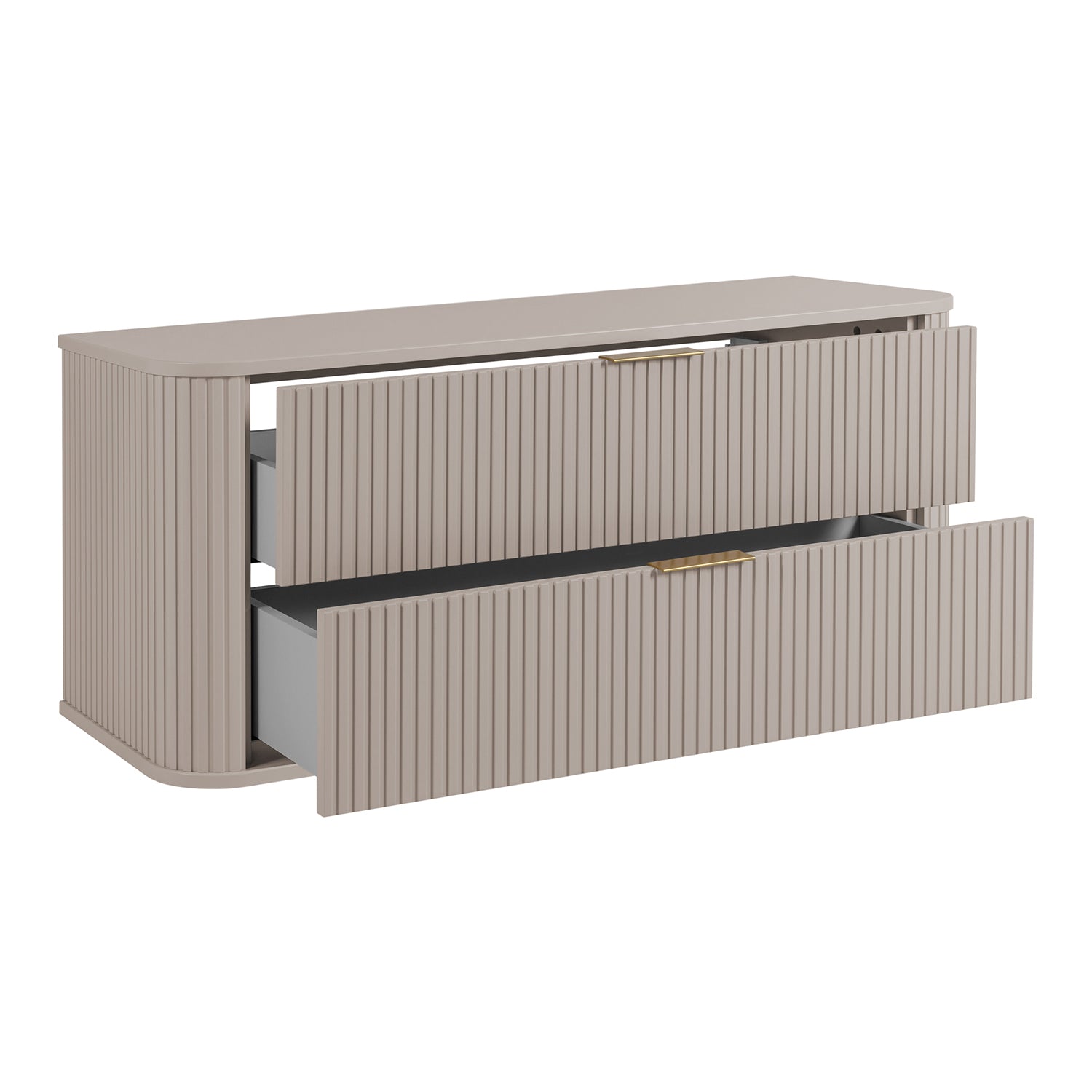 Elegance Glamour Style 2 Drawer Bathroom Wall Cabinet 120cm - Cashmere