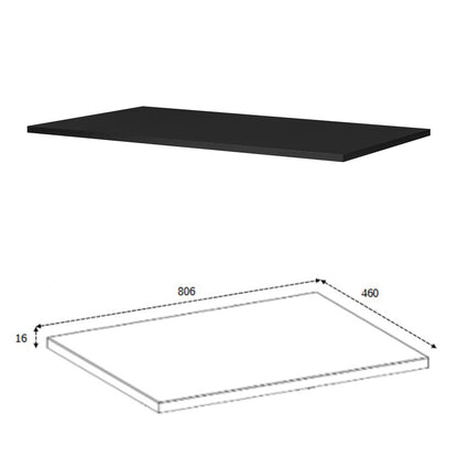 Trend Herringbone Pattern Door Bathroom Cabines Vanity Units Set with Worktop 80cm & 35cm - Black