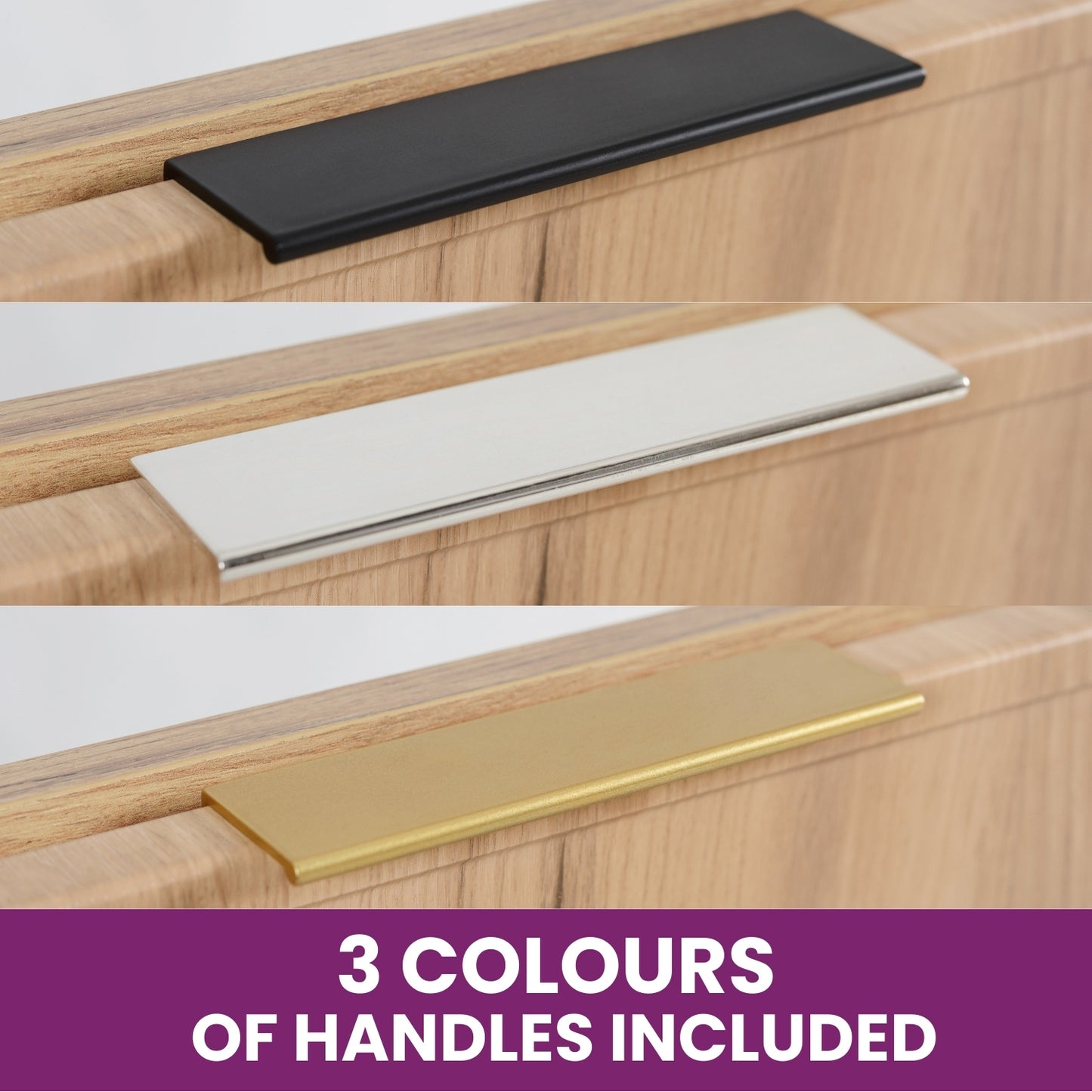 Simple Modern 2 Cabinets Set Vanity Unit 60cm with Worktop & Tall Cabinet 136cm - Gold Craft Oak