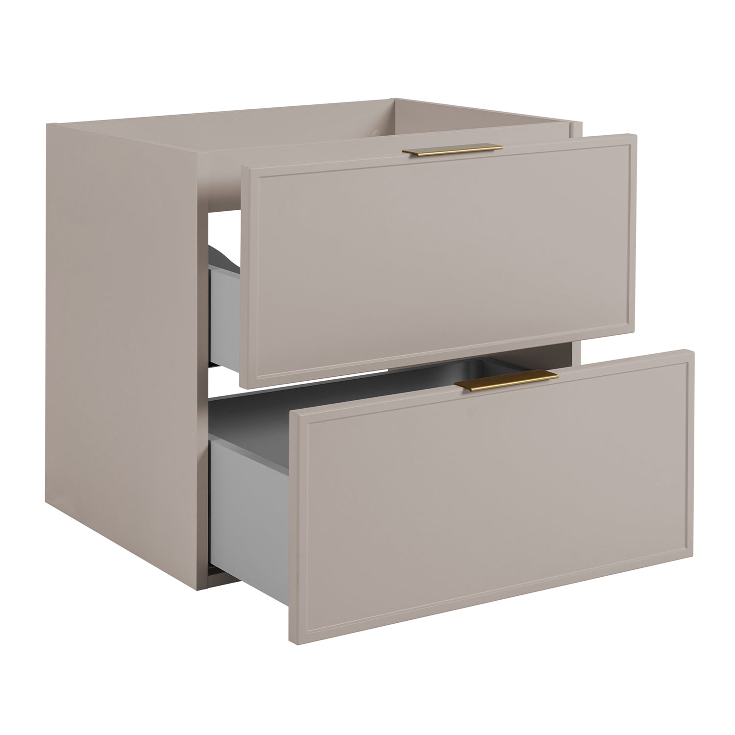 Simple Modern 2 Cabinets Set Vanity Unit 60cm with Worktop & Tall Cabinet 136cm - Cashmere