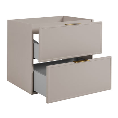 Simple Modern 2 Cabinets Set Vanity Unit 60cm with Worktop & Tall Cabinet 136cm - Cashmere