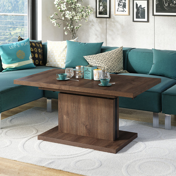 Astrid 80 - 2 in 1 Extending Coffee / Dining Table - Brown Oak