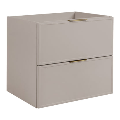 Simple Modern 2 Cabinets Set Vanity Unit 60cm with Worktop & Tall Cabinet 136cm - Cashmere