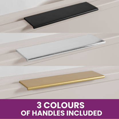 Simple Modern 2 Cabinets Set Vanity Unit 60cm with Worktop & Tall Cabinet 136cm - Cashmere