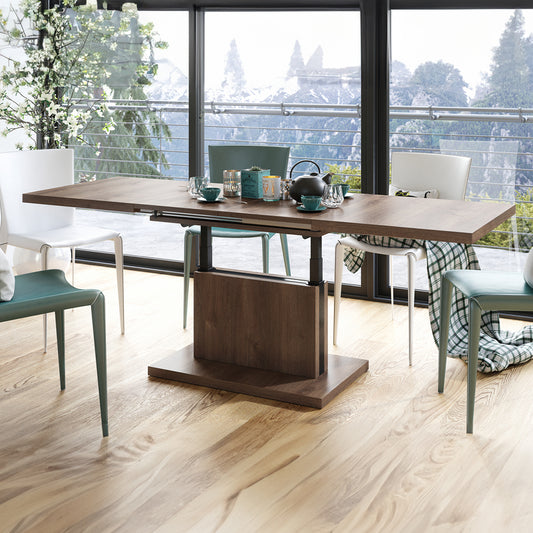 Astrid 80 - 2 in 1 Extending Coffee / Dining Table - Brown Oak