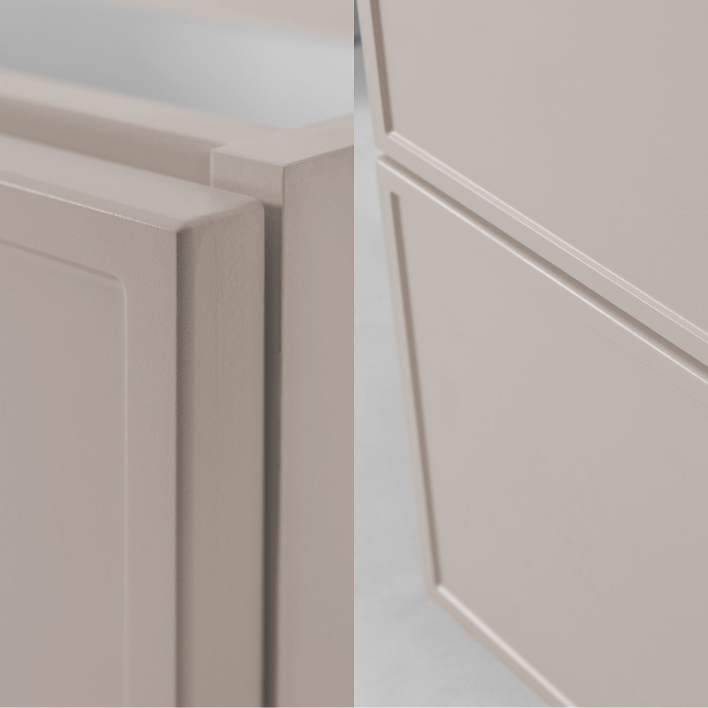Simple Modern 2 Cabinets Set Vanity Unit 60cm with Worktop & Tall Cabinet 136cm - Cashmere