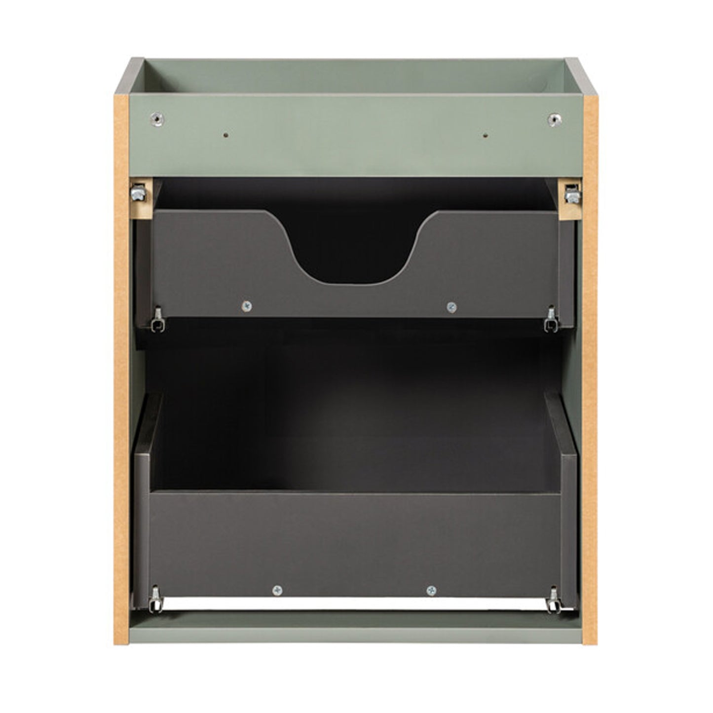 Line Reed 2 Drawer Bathroom Cabinet Vanity Unit 50cm with Built In Basin - Sage