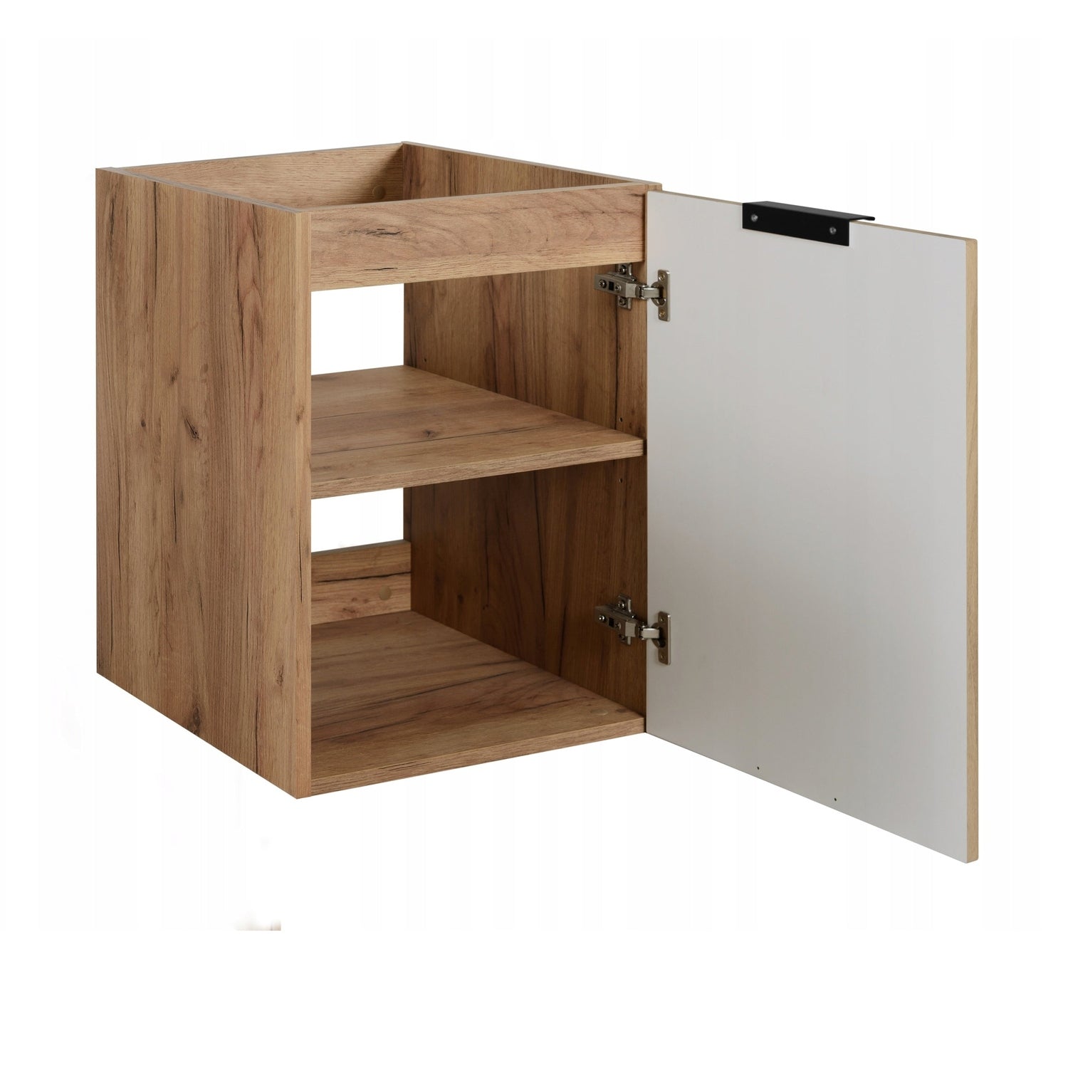 Flow 1 Door Fluted Bathroom Vanity Cabinet 40cm - Gold Craft Oak