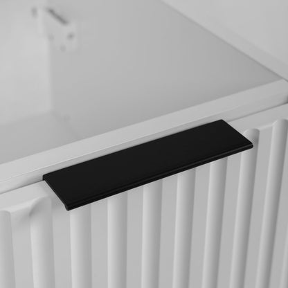 Flow 1 Door Fluted Bathroom Vanity Cabinet with Worktop 40cm - White