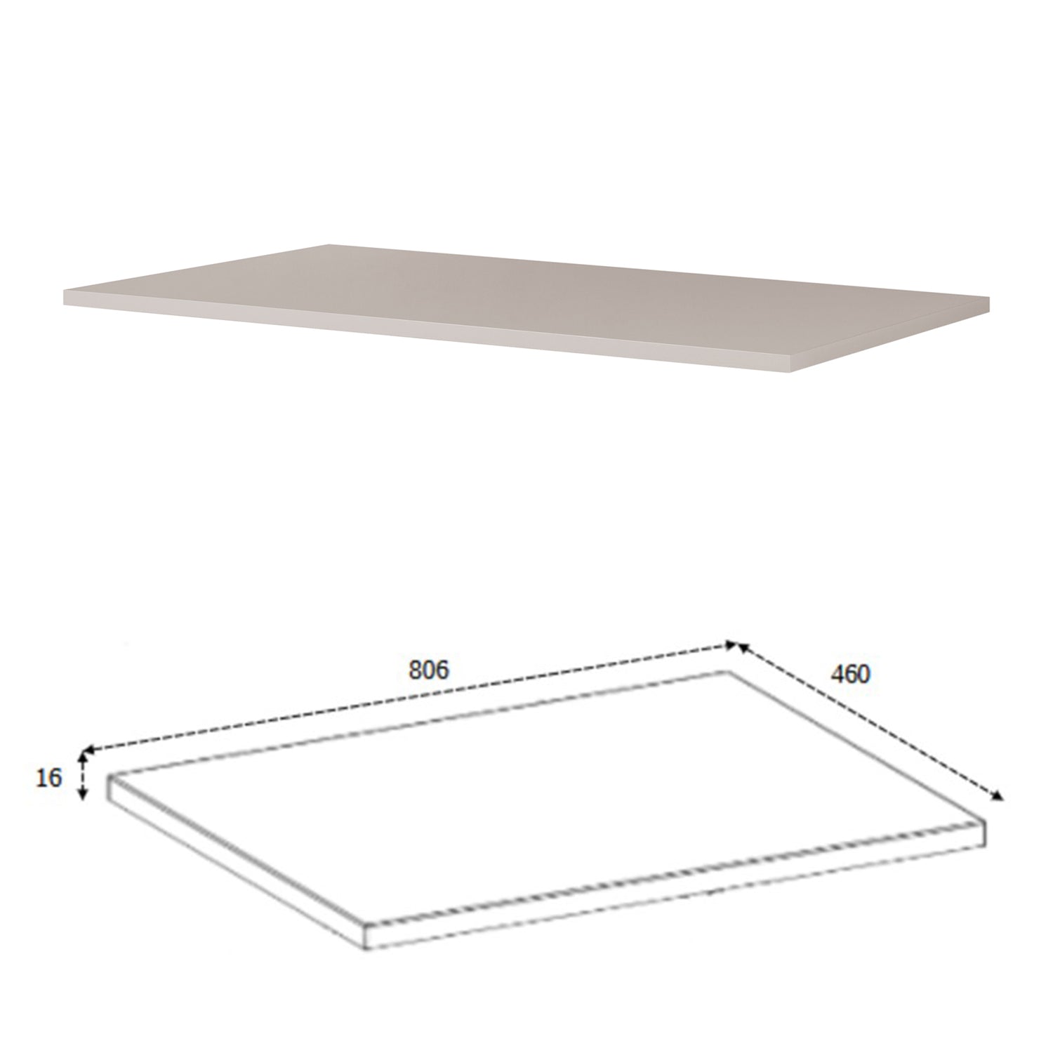 Trend Herringbone Pattern Door Bathroom Cabines Vanity Units Set with Worktop 80cm & 35cm - Cashmere