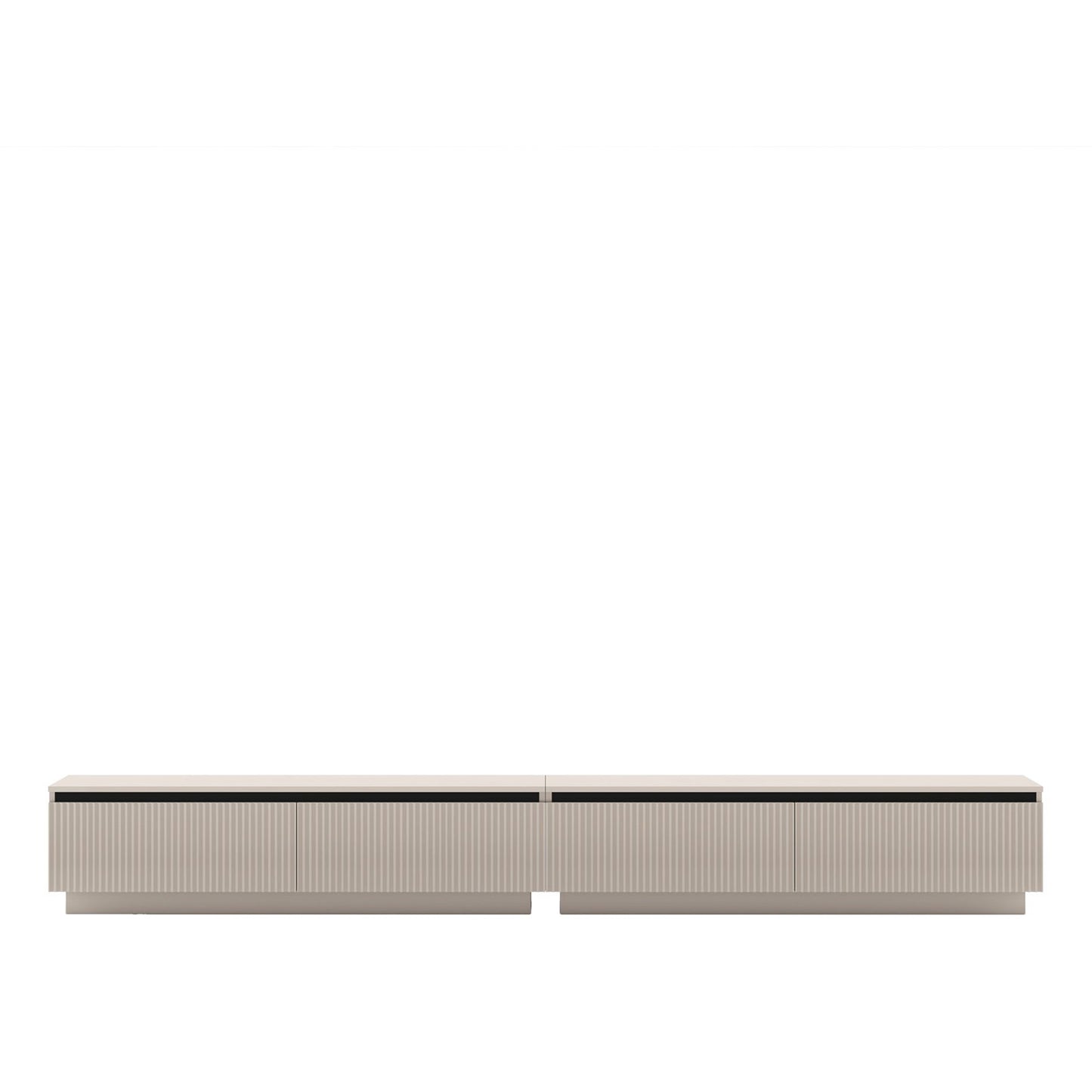Selene Modern Ribbed-Texture Wide Stand TV Unit with Storage - Cashmere