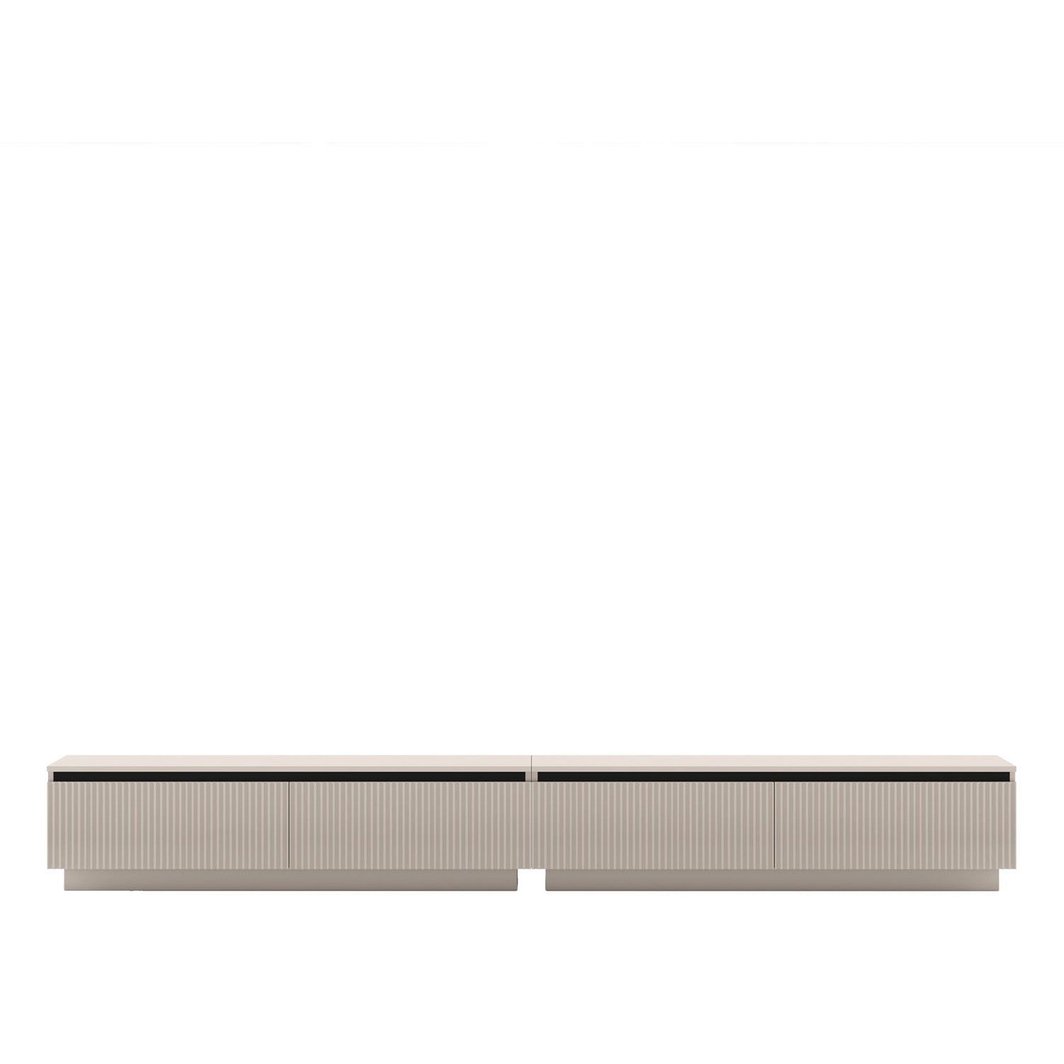 Selene Modern Ribbed-Texture Wide Stand TV Unit with Storage - Cashmere